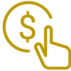 finger tapping money symbol icon illustration